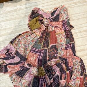 Olivaceous Multicolor Patchwork Mini Dress